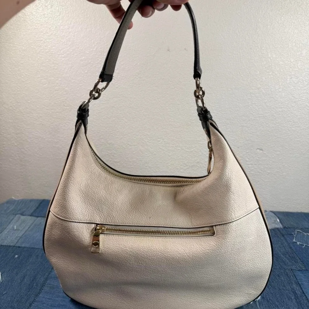 Coach white leather hobo‎ bag